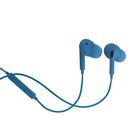 Basic Tech Écouteurs intra-auriculaires avec fil avec contrôle du volume et microphone intégré - Bleu-Contrôle du volume