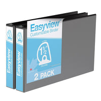 QuickFit Reliure Easyview Premium, anneaux inclinés en D, personnalisable, format 11 po x 17 po, paquet de 2 (noir, 1.5 po)-3 Reliure À Anneaux