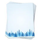 Geographics - Papeterie à Bordure Arbres d'hiver 8,5 po l x 11 po H , 70 Pqt-Lettre: 8-1/2 po l x 11 po H