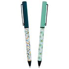 General Supply Goods + Co - Stylo à bille vissable - 1,0 mm - bleu - floral - paquet de 2  -Encre bleue