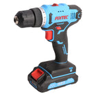 Fixtec - Perceuse sans fil 20V avec (1) batterie, chargeur-Livré avec un boîtier en plastique résistant pour un rangement et un transport faciles, comprenant une perceuse sans fil 20V, une batterie Li-ion de 1500 mAh, un chargeur et deux embouts double-face de 50 mm.