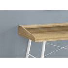 Monarch Specialties - 7534 Bureau 48 po L - Naturel/Metal Blanc-Fini sur tous les côtés pour un placement flexible n'importe où dans un bureau à domicile