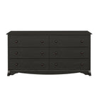 Prepac Riverdale – Commode à 6 tiroirs, noir délavé (HDC-6330-V)-Dotée de bords supérieurs profilés, d’une plaque de renfort arquée et de poignées en métal massif avec un fini mat.