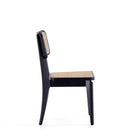 Manhattan Comfort - Lot de 2 chaises de salle à manger Giverny 18,11 po style industriel chic - noir et cannage naturel-Hauteur d’assise : 44 cm avec une capacité de poids de 125 kg