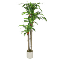 HOMCOM - Arbre dracaena artificiel 5 pi pour décoration intérieure - vert-Mesure 5 pi de haut avec 78 feuilles réalistes pour un aspect luxuriant 