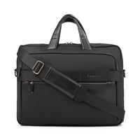Bugatti - Mallette d’affaires de la Collection Blake pour portable 15,6po - Noir-Fait de polyester résistant avec finitions en cuir synthétique