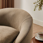 Modway - Sadie Slipcover Mélange de lin Chaise d’accent ronde - Amande-Soutien à ressort