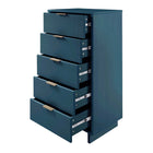 Manhattan Comfort - Granville commode moderne haute et étroite 23,62" - bleu minuit-Base de balai moderne ouverte avec pieds latéraux, ajoutant un design de mode sans couture et une durabilité