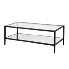 Hudson&Canal - Table basse rectangulaire Hera 45" de largeur avec étagère miroir - Bronze noirci-Le dessus a une capacité de poids de 50 lb, l'étagère peut supporter 40 lb