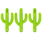 The Pencil Grip - Brosse à dents Cactus - Paquet de 3-Fabriqué en silicone de qualité alimentaire, non toxique et approuvé par la FDA, sans BPA ni phtalates
