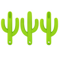 The Pencil Grip - Brosse à dents Cactus - Paquet de 3-Fabriqué en silicone de qualité alimentaire, non toxique et approuvé par la FDA, sans BPA ni phtalates