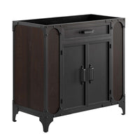 Modway - Steamforge 36" Armoire de toilette de salle de bain (lavabo non inclus) - Noyer noir-Meuble de salle de bain industrielle moderne