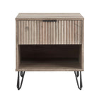 Manhattan Comfort - Table de nuit moderne DUMBO 20,07" à 1 tiroir - Gris rustique-Moderne-contemporain avec une touche de glamour - Table de nuit pour chambre et salon
