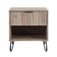 Manhattan Comfort - Table de nuit moderne DUMBO 20,07" à 1 tiroir - Gris rustique-Moderne-contemporain avec une touche de glamour - Table de nuit pour chambre et salon