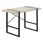 Monarch Specialties - 7659 Bureau 48 po L - Taupe Moderne/Metal Noir-Bureau d'ordinateur d'inspiration industrielle avec un dessus de bureau à panneaux épais au fini taupe moderne