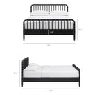 Modway - Arlette Grandeur nature Bois Cadre de lit de broche - Noir-Bois de caoutchouc massif