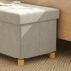 HOMCOM - Pouf repose-pieds pliable rembourré en velours - blanc crème-Couleur : blanc crème 