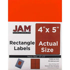 Jam Paper Étiquettes postales, 4 x 5 po, couleurs fluo assorties, 360/paquet (354329ASSRT)-4 étiquettes par feuille
