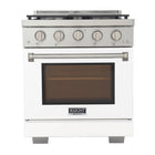 Kucht - 30 po Série KFX-X Cuisinière Pro Style au gaz naturel - Acier inoxydable/Blanc-Nouveaux brûleurs true simmer pour une cuisson délicate à basse température