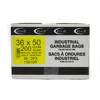 Eco II - Sacs à ordures - 36 po x 50 po - regulier - Clair tinté - rouleau - paquet de 10-36 po x 50 po