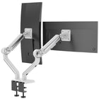 ShoppingAll - Support de moniteur double robuste pour écrans de 13 à 35 po - Blanc-Prend en charge le réglage de la hauteur de 7,3 po à 20,1 po, l'inclinaison à 175 degrés, le pivotement à 180 degrés et la rotation à 360 degrés