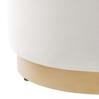 Modway - Tilden Velours rond de performance de 16" Rembourré Ottoman - Albâtre naturel-Capacité de poids : 506 lbs.