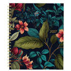 Blueline - Agenda Hebdomadaire/Mensuel 17 Mois D’Août À Décembre - 11 po H x 8 1/2 po l - Motif Floral - Anglais-Reliure à double spirale dorée, couverture rigide en deux pièces