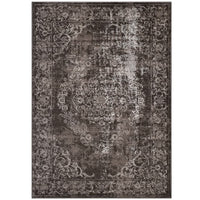 Modway - Gamela Médaillon floral rustique vintage orné Tapis de 5 pi l x 8 pi L - Brun clair et foncé antique-Tapis médaillon floral orné
