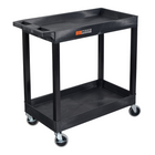 Luxor - Chariot utilitaire polyvalent à deux plateaux cuvettes Luxor TUFFY XL - 32" L x 18" P - noir-Le chariot comprend deux grands plateaux de style cuvette faits à 100 % de polyéthylène haute densité recyclé, offrant un espace ample pour les articles volumineux