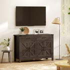 HOMCOM - Buffet 47,2 po L, armoire de rangement, espresso-Fabriqué en panneau de particules solide et MDF avec un dessus de 1 po (2,5 cm) d’épaisseur pour plus de solidité 