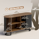 HOMCOM - Buffet moderne cannelé 55 po avec portes coulissantes - grain de bois noir-Le design multifonctionnel permet une utilisation comme meuble TV, buffet ou bar à café
