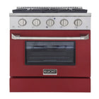 Kucht - 30 po Série KNG Cuisinière Pro Style au gaz propane - Acier inoxydable/Rouge-Cuisez et pâtissez comme un pro grâce au four à convection extra-grand offrant une capacité de 4,2 pi³, une configuration à cinq grilles et une vaste fenêtre d’observation