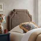 Modway - Magnolia Tissu rembourré Tête de lit - Moka-Silhouette festonnée