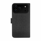 Blu Element - Étui Folio 2-in-1 MagSafe pour iPhone 17 Pro - Noir-Matériau semi-doux cousu à la main de qualité supérieure