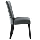 Modway - Silhouette Performance Velvet Chaises de salle à manger Ensemble de 2 - Gris-Capsules de pied non marquées