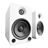 Kanto – Haut-parleurs étagères amplifiés YU4 avec Bluetooth et pré-ampli phono, blanc mat-La technologie Bluetooth avec Qualcomm aptX vous permet de profiter d'une diffusion de qualité supérieure depuis la paume de votre main