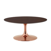 Modway - Lippa Rond de 36 po Bois Table basse - Noyer rose cerisier-Table basse moderne
