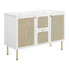 Modway - Chaucer 48" Meuble de salle de bain à double lavabo - Blanc blanc-MDF et panneau de particules
