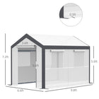 Outsunny - Serre de jardin robuste à entrée piétonne 6,6 pi x 10 pi x 7 pi-Excellente protection des plantes grâce à une bâche en PE solide et durable  
