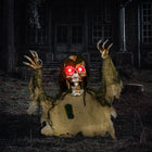 Outsunny - Halloween Squelette animé - décorations effrayantes d'Halloween-La tête et le corps bougent au son pour une interaction effrayante 