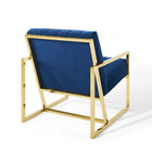 Modway - Inspire Chenal Touffé Performance Velvet Fauteuil - Marine-Aucune assemblée requise