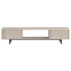 Hudson&Canal - Meuble TV Lucien pour téléviseurs jusqu'à 78" - Blanc Aulne-Un design contemporain moderne peut accueillir des téléviseurs jusqu'à 78 pouces pour votre espace de divertissement