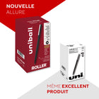 uni-ball - Stylo Roller à Bille Recyclé - 0,5 mm - Noir - Paquet de 36  -Stylo à bille roller recyclé, pointe fine, noir