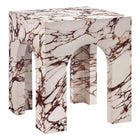 Modway - Valen Carré intérieur - Terrasse extérieure Béton voûté Table d’appoint - Marbre rouge-Conception voûtée unique