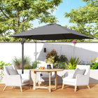 Outsunny - Parasol suspendu déporté carré 8 pi L x 8 pi l avec rotation à 360°, gris foncé-La toile de 8' x 8' (245 x 245 cm) offre une ombre complète dans tout parc, jardin, terrasse, cour, plage, piscine ou autre espace extérieur  