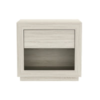 Manhattan Comfort - Table de nuit contemporaine Soren 26" à 1 tiroir - Chêne blanchi-Conçu avec un stratifié à grain de bois de haute qualité, offrant l'apparence du bois naturel avec une durabilité accrue