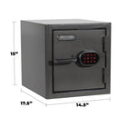 SA Consumer Products - Coffre résistant au feu avec verrou électrique - 1,25 pi³ - 15" H x 14,5" L x 17,5" P - Noir-Résistant à l'eau pendant 7 jours à des profondeurs atteignant jusqu'au loquet lorsqu'il est fixé au sol (kit de fixation inclus)