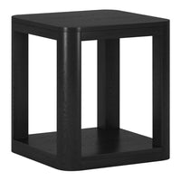 Hudson&Canal - Table d'appoint carrée Stellan 20 po de largeur - Grain noir-Un design contemporain moderne pour votre salon, votre bureau et plus encore