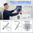 ShoppingAll - Support de moniteur VESA simple avec bras à ressort à gaz entièrement réglable et pince de bureau - Blanc-Installation rapide en 3 minutes : Conception en une seule pièce avec plaque VESA à insertion rapide - aucun outil compliqué requis