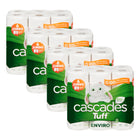 Cascades Tuff Enviro - Rouleaux Essuie-tout - tailles multiples - 2 épaisseurs - 105 Feuilles - Blanc - 4 Paquets de 6 Rouleaux - 24 Rouleaux-Rouleau grand format avec feuilles à formats multiples
